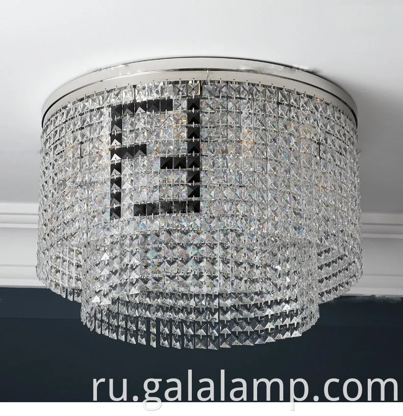 Элегантный современный хрустальный светодиодный потолочный свет для шикарных интерьеров